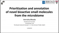 Short Talk: Prioritization and Annotation of Novel Bioactive Small Molecules from the Microbiome icon