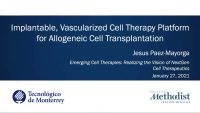 Short Talk: Implantable Cell Therapy Platform With In Situ Pre-Vascularization and Localized Immunosuppression for Allogeneic Cell Transplantation icon