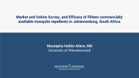 Market and Online Survey, and Efficacy of fifteen commercially available mosquito repellents in Johannesburg, South Africa. icon