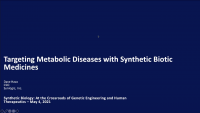 Targeting Metabolic Diseases with Synthetic Biotic Medicines icon
