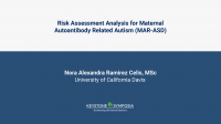 Risk Assessment Analysis for Maternal Autoantibody Related Autism (MAR-ASD): A Subtype of Autism icon
