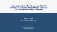 Unraveling the Molecular Determinants of Keloid Formation and Variable Effects of Steroid Treatment using Patient Derived Keloid Fibroblasts icon