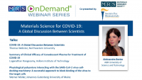 Materials Science for COVID-19: A Global Discussion Between Scientists