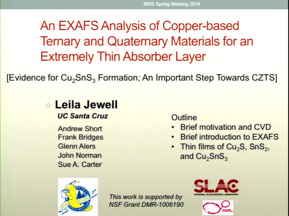 An EXAFS Analysis of CopperBased Ternary and Quaternary Materials for