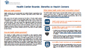 Health Center Boards: Benefits to Health Centers