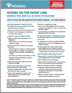 Nurses on the Front Line: Models for 2020 Flu and COVID-19 Vaccines