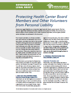 Protecting Health Center Board Members and Other Volunteers from Personal Liability (Governance Legal Brief 2)