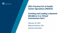 Creating and Leading a Dynamic Workforce in a Virtual Environment - Part I icon