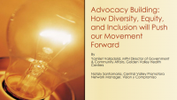 Invitations and Advocacy Building: How Diversity, Equity, and Inclusion Will Push Our Movement Forward icon
