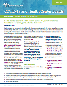 Health Center Boards & HRSA Health Center Program Compliance: Considerations During and After the Pandemic