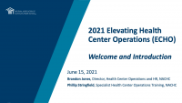 Welcome and Introduction to Elevating Health Center Operations icon