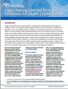 Legal Lessons Learned from the Pandemic for Health Center Boards