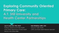 Exploring Community-Oriented Primary Care: A.T. Still University and Health Center Partnerships icon
