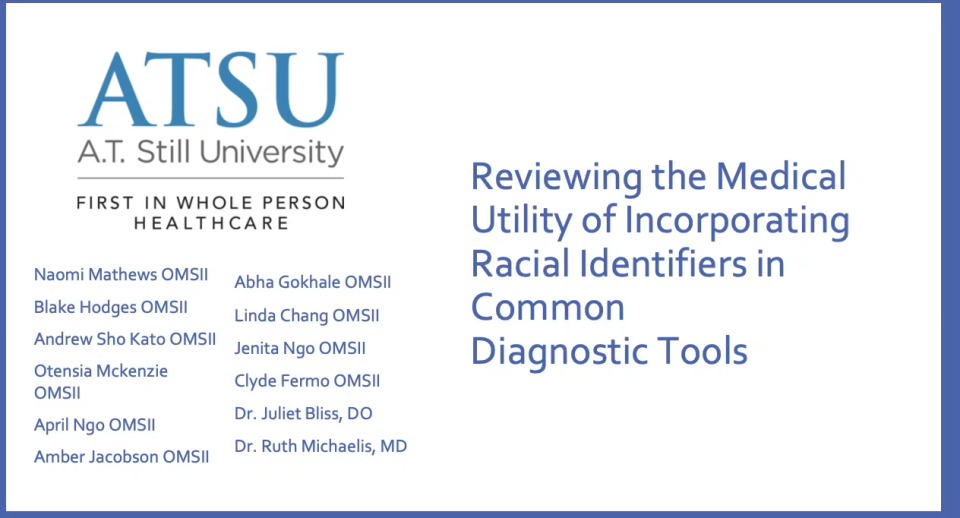 Reviewing the Medical Utility of Incorporating Racial Identifiers in Common Diagnostic Tools icon