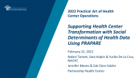 Supporting Health Center Transformation with Social Determinants of Health Data Using PRAPARE icon