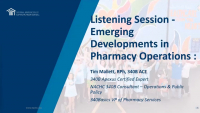 Pharmacy Office Hour (4/21/22): Listening Session on Emerging Developments in Pharmacy Operations icon