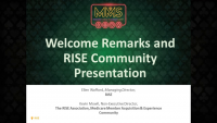 Welcome Remarks and RISE Community Presentation icon