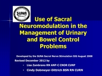 Use of Sacral Neuromodulation in the Management of Urinary and Bowel Control Problems icon