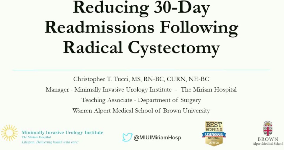 Reducing 30-Day Readmissions following Radical Cystectomy - Part 2