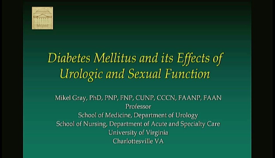 Diabetes and the Effect on Urologic and Sexual Function