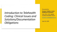 Introduction to Telehealth Coding: Clinical Issues and Solutions/Documentation Obligations icon