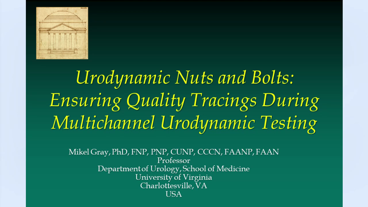 Urodynamic nuts and bolts - ensuring quality tracings during