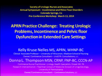 APRN Practice Challenge: Treating Geriatric Urologic Problems, Incontinence and Pelvic Floor Dysfunction in Extended Care Settings icon