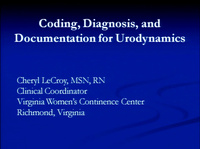 Linking Urodynamic Coding, Interpretation and Documentation