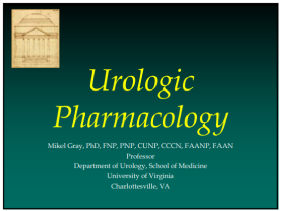Urologic Pharmacology