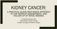 Kidney Cancer: A Practical Guidelines Based Approach to the Workup, Management, and Follow-up of Renal Masses