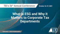 What is ESG and Why it Matters to Corporate Tax Departments