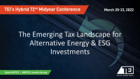 The Emerging Tax Landscape for Alternative Energy & ESG Investments