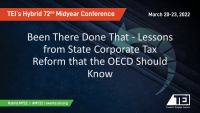 Been There Done That - Lessons from State Corporate Tax Reform that the OECD Should Know