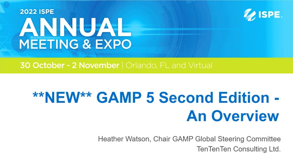 **NEW** GAMP 5 Second Edition - An Overview