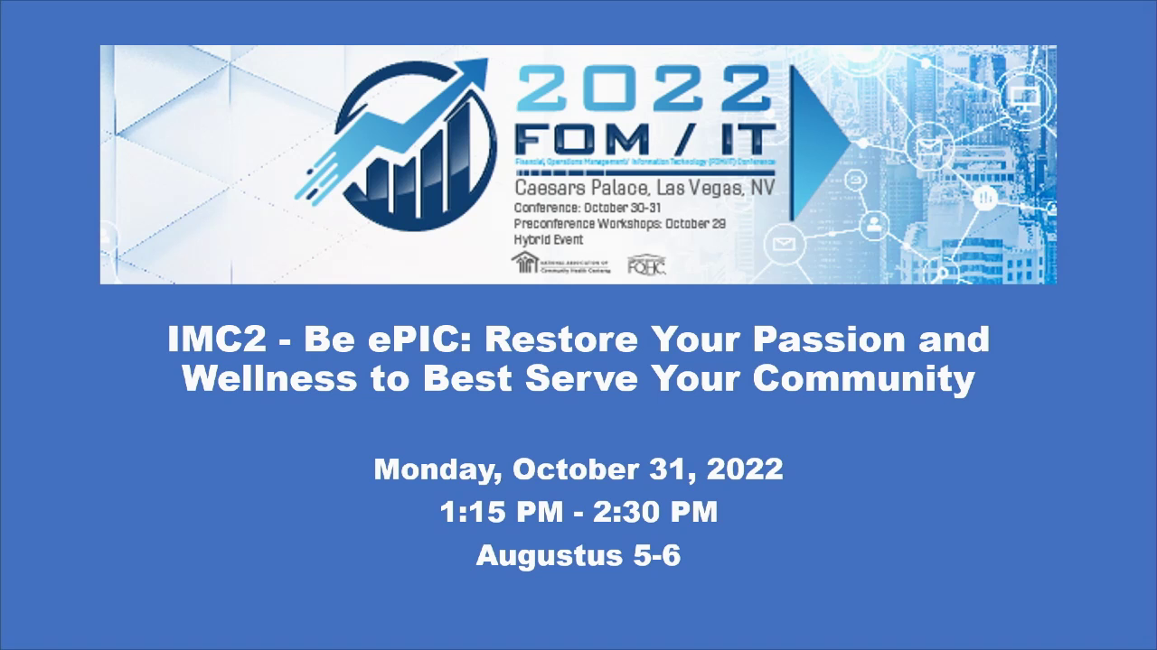 Be ePIC: Restore Your Passion and Wellness to Best Serve Your Community icon