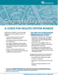 Geographic Expansion: A Guide for Health Center Boards