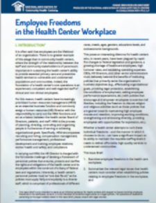 Human Resources (HR) Issue Brief: Employee Freedoms in the Health Center Workplace