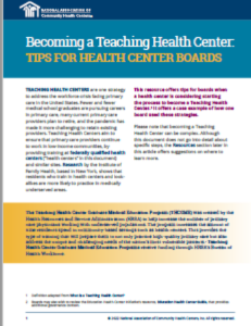 Becoming a Teaching Health Center: Tips for Health Center Boards