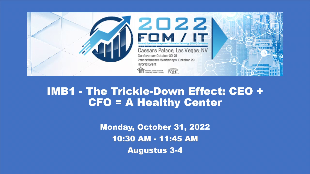 The Trickle-Down Effect: CEO + CFO = A Healthy Center icon