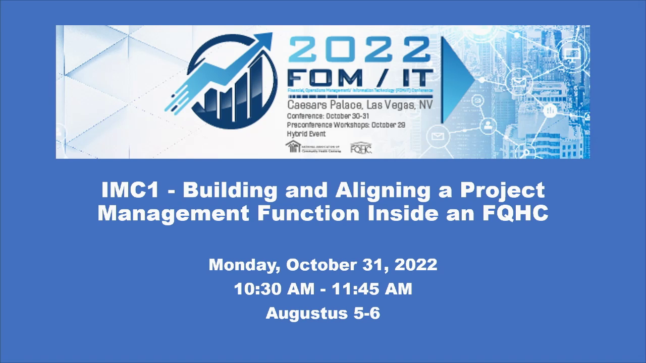 Building and Aligning a Project Management Function Inside an FQHC icon