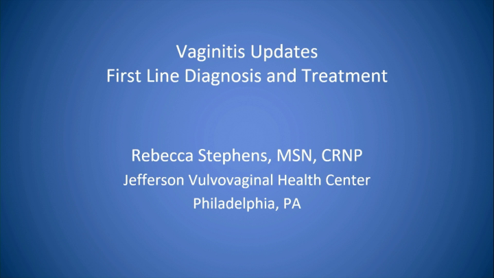 Overview of Vaginitis and Vulvodynia icon