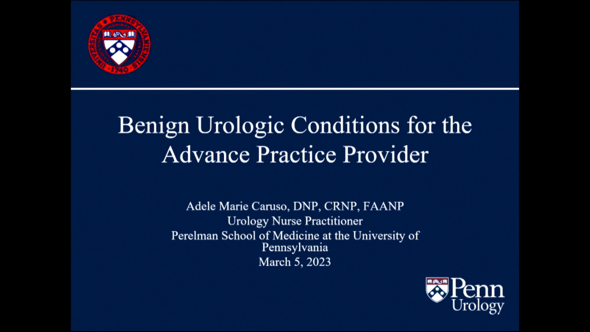 Benign Urologic Conditions for the APP