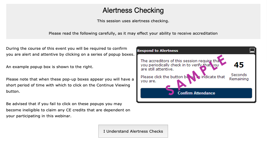 alertness check screen example